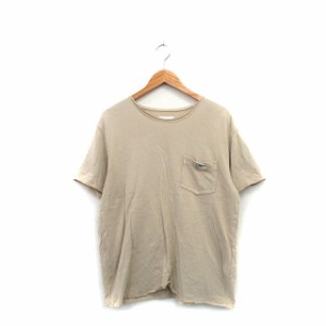 【中古】アーバンリサーチ ドアーズ カットソー Tシャツ 半袖 胸ポケット ロゴ コットン 40 ベージュ /KT6 メンズ