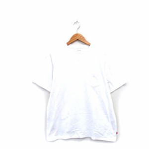 【中古】コーエン coen カットソー Tシャツ 半袖 Vネック 胸ポケット シンプル L ホワイト 白 /KT4 メンズ