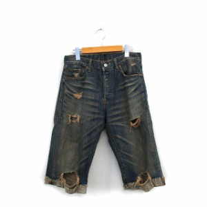 【中古】リーバイス Levi's 501 デニム ジーンズ ハーフ ダメージ加工 ヴィンテージ加工 30 ブルー 青 /KT27 メンズ