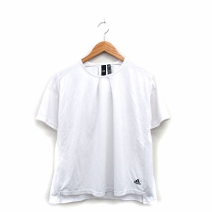 【中古】アディダス adidas 国内正規品 カットソー Tシャツ 半袖 ギャザー ロゴ ワンポイント XS 白 /KT20 メンズ