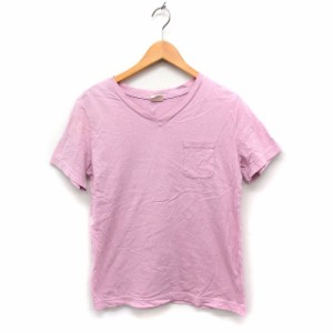 【中古】チャンピオン CHAMPION ショートスリーブ Tシャツ カットソー Vネック コットン 綿 L ピンク /FT23 レディース