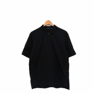 【中古】ユニクロ UNIQLO +J ポロシャツ 半袖 プルオーバー コットン シンプル M ブラック 黒 /KT13 メンズ