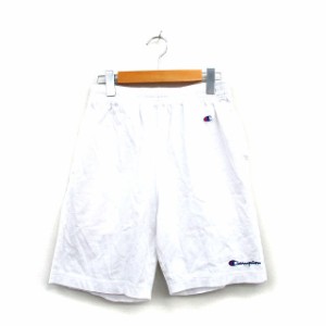 【中古】チャンピオン CHAMPION ハーフパンツ コットン ロゴ ワッペン M ホワイト 白 /KT16 レディース