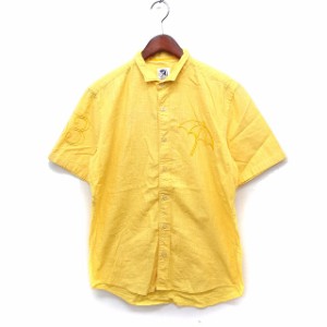 【中古】アーノルドパーマー Arnold Palmer ビッグロゴ スモールカラー シャツ カジュアル 半袖 柄 コットン 綿 1