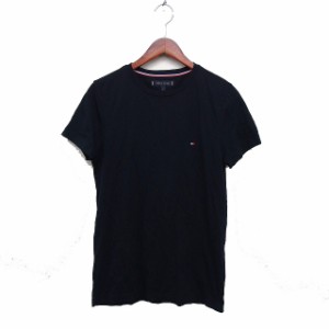 【中古】トミーヒルフィガー TOMMY HILFIGER 国内正規品 半袖 Tシャツ カットソー 丸首 ロゴマーク コットン 綿 S