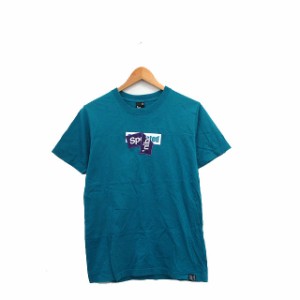 【中古】ビーワンソウル B ONE SOUL Tシャツ カットソー 半袖 コットン プリント M ブルー 青 /KT9 レディース