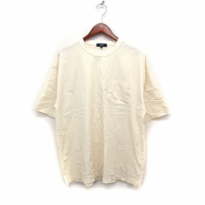 【中古】ビームスハート BEAMS HEART 半袖 Tシャツ カットソー 丸首 無地 コットン 綿 L クリーム /FT39 メンズ