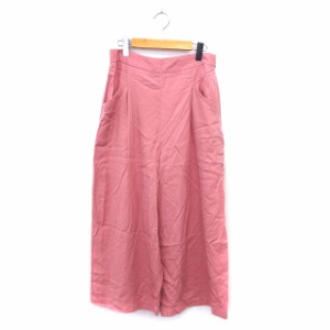 【中古】ザラ ZARA パンツ ワイド 薄手 サイドジップ シンプル L ピンク /NT24 レディース