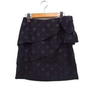 タグ付未使用✨ Ballsey ドットプリントセミフレアスカート 黒 36 M