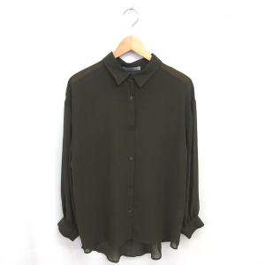シースルー ロングシャツ グリーン系 EMMEL REFINES＞EM シアー ロングシャツ