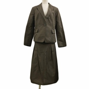 【中古】未使用品 バジーレ セットアップ スカートスーツ フォーマル ジャケット 長袖 44 スカート ロング 46 茶
