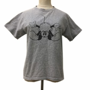 【中古】ナノ&コー nano&co Disney Tシャツ カットソー プルオーバー クルーネック ミッキー 半袖 36 グレー