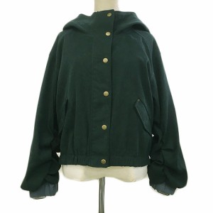 【中古】レディアゼル ジャケット ジャンパー ブルゾン ショート丈 無地 袖ベルト 長袖 F 緑 水色 グリーン