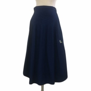 【中古】ネネット Ne-net スカート フレア ロング 刺繍 ワンポイント 総柄 1 紺 ネイビー レディース