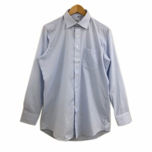 【中古】未使用品 スーツセレクト CLASSICO TAPERED シャツ Yシャツ スタンダード ストライプ 長袖 L 水色 白