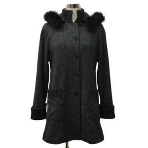 vivienne westwood】 カシミヤ混 ファーフードポンチョ M