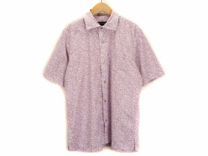 【中古】ベスビオ VESVIO シャツ 花柄 半袖 L 紫 パープル メンズ