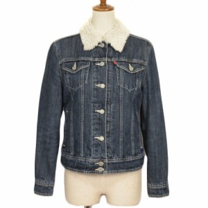 【中古】リーバイス Levi's ジャケット デニム Gジャン 中綿 ボア S 青 ブルー レディース