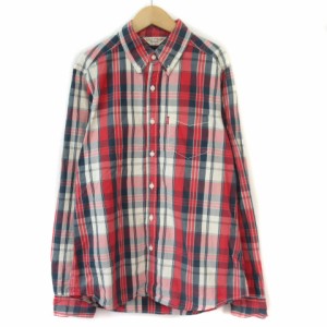 【中古】リーバイス レッドタブ Levi's RED TAB シャツ ボタンダウン チェック 長袖 コットン XL 赤 レッド メンズ