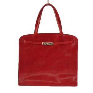 【中古】フルラ FURLA ハンドバッグ ショルダー 2way レザー 赤 レッド レディース