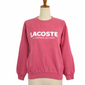 【中古】ラコステ LACOSTE ヴィンテージ トレーナー クルーネック スウェット 40 国内正規 ピンク レディース