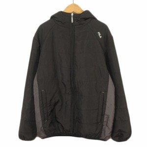 【中古】フィラ FILA ジャケット ブルゾン 中綿 M 黒 ブラック メンズ