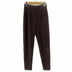 【中古】トラサルディ TRUSSARDI パンツ テーパード タック 42 茶 ブラウン レディース