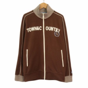 【中古】タウン&カントリー Town&Country ジャケット ジップアップ ワッペン M 茶 ブラウン レディース