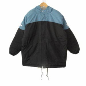 【中古】ナイキ NIKE 90s ジャケット コート 中綿 スウッシュ L 14〜16 黒 ブラック キッズ