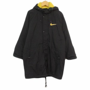 【中古】ナイキ NIKE 90s ジャケット 中綿 ボア スウッシュ M 10/12 国内正規 黒 ブラック キッズ