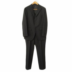 【中古】ザ・スーツカンパニー THE SUIT COMPANY SUPERIOR SUPER100’s スーツ ストライプ 160?p-6Drop 黒 メンズ