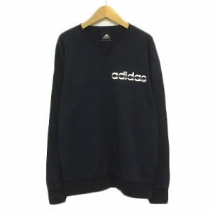 【中古】アディダス adidas トレーナー スウェット ガゼット ロゴ プリント L 国内正規 紺 ネイビー メンズ