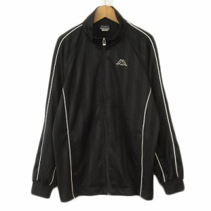 【中古】カッパ kappa トラックジャケット ストライプ ジャージ M 黒 ブラック メンズ