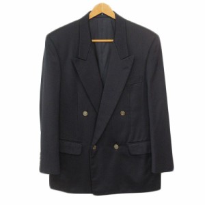 【中古】クリスチャンディオール Christian Dior ジャケット テーラード ダブル 紺 ネイビー メンズ