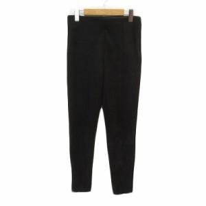 【中古】ザラ ZARA フェイクスエードレギンスパンツ  L 黒 ブラック レディース