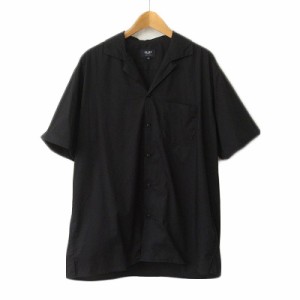 【中古】ビームスハート BEAMS HEART シャツ オープンカラー 半袖 M 黒 ブラック メンズ