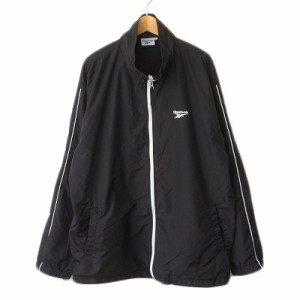 【中古】リーボック Reebok ジャケット ウインドブレーカー ナイロン L 黒 ブラック メンズ