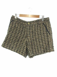 【中古】ロペピクニック ROPE Picnic パンツ ショート ウール混 ツイード 総柄 42 茶色 ブラウン /TM38 レディース