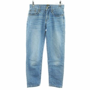 【中古】バックナンバー WASHIDENIM 和紙デニム デニムパンツ ジーンズ ジーパン ストレート 25 青 レディース