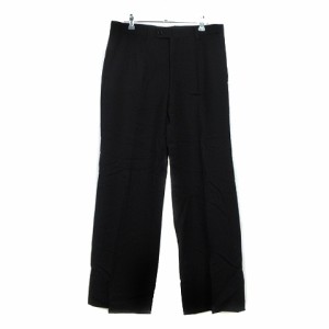 【中古】ランバン LANVIN パンツ ワイド センタープレス ウール 厚手 無地 R46-44-82 黒 ボトムス /BT メンズ