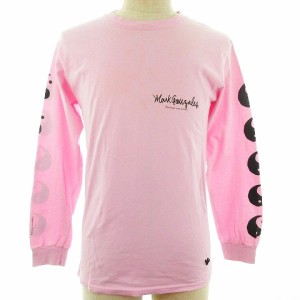 【中古】マークゴンザレス MARK GONZALES カットソー Tシャツ 長袖 薄手 コットン プリント S ピンク /BT メンズ