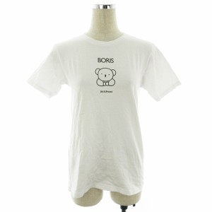 【中古】ディックブルーナ Tシャツ カットソー 半袖 クルーネック 薄手 コットン プリント S 白 黒 レディース