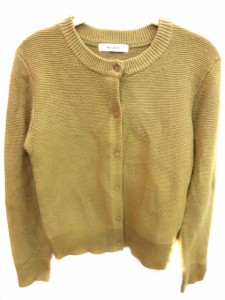 【中古】マウジー moussy ニット カーディガン 長袖 丸首 F ベージュ /YI  レディース