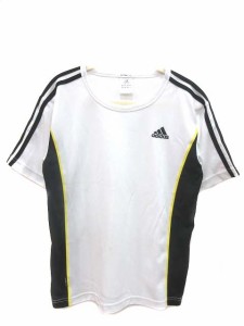 【中古】アディダス adidas クライマライト キッズ KIDS カットソー Tシャツ クルーネック 半袖 切替 160 白 レディース