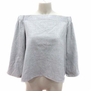 【中古】ザラ ベーシック ZARA BASIC ブラウス ボートネック 長袖 S グレー /YK レディース