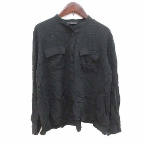 【中古】マウジー moussy シャツ 長袖 プルオーバー マオカラー F 黒 ブラック /CT ■MO レディース