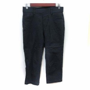 【中古】ロペピクニック ROPE Picnic クロップドパンツ ストライプ 38 紺 ネイビー /YI レディース