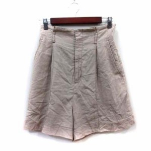 【中古】ダブルクローゼット w closet パンツ ハーフキュロット 麻 リネン F ベージュ /YI レディース