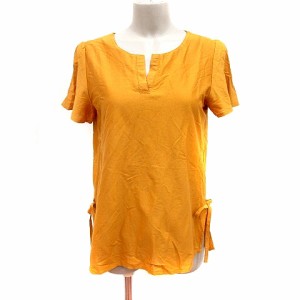 【中古】ナチュラルビューティーベーシック NATURAL BEAUTY BASIC シャツ ブラウス 半袖 M マスタード レディース