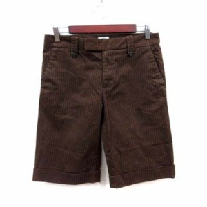 【中古】ハリス HARRISS ハーフパンツ ショート ストライプ 38 茶 ブラウン /YI レディース